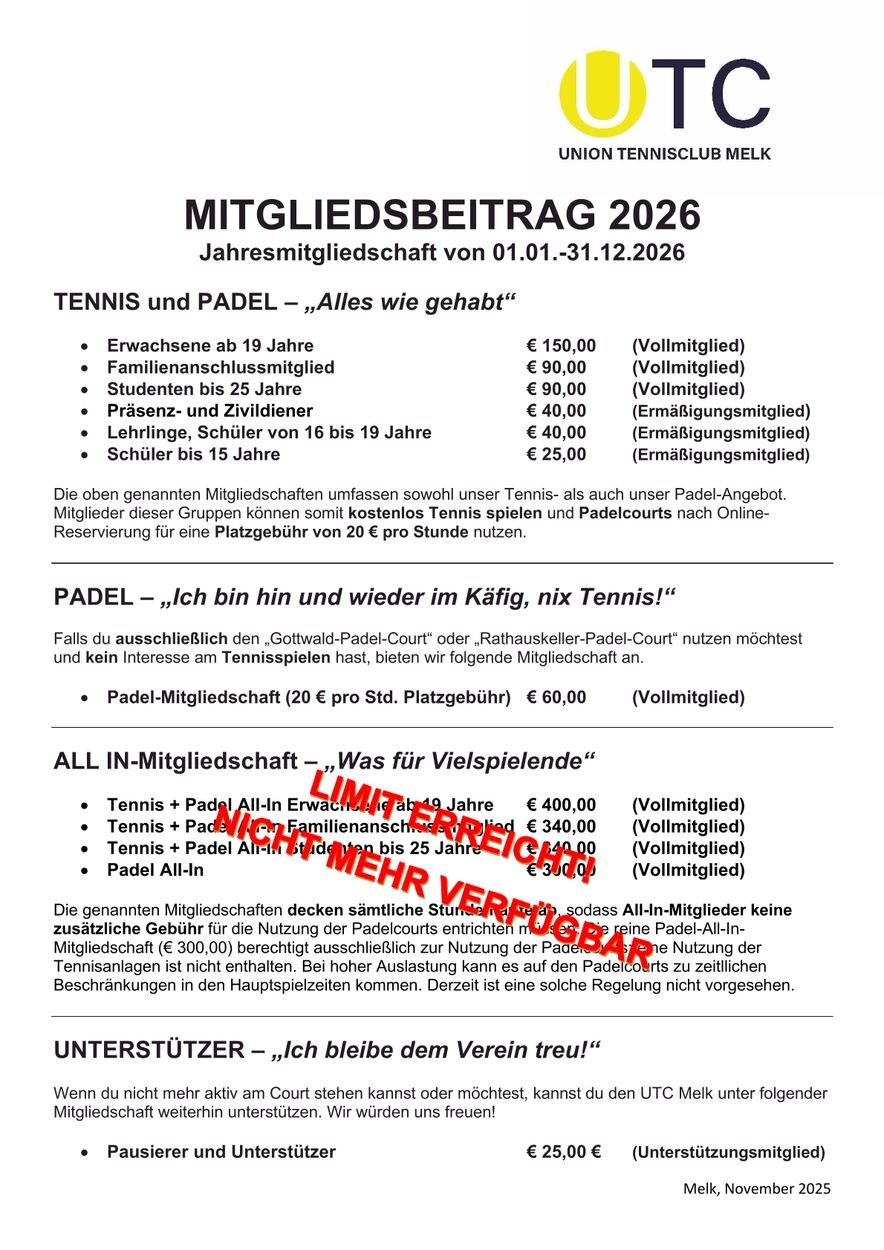 Mitgliedschaft 2026